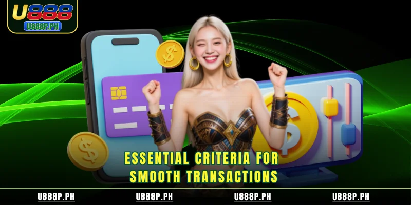 Essential criteria for smooth transactions